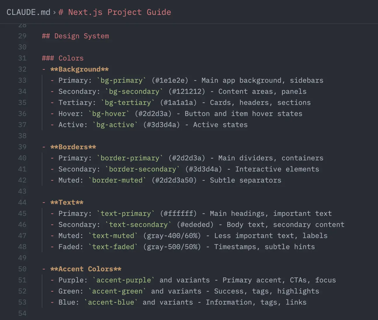 Claude.md design documentation